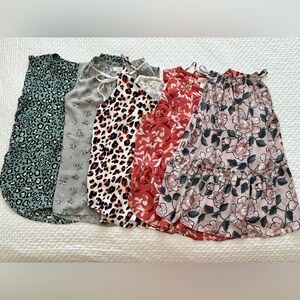 Lot of 5 size Medium Loft sleeveless blouses